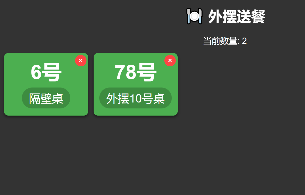 外摆号牌统计展示系统